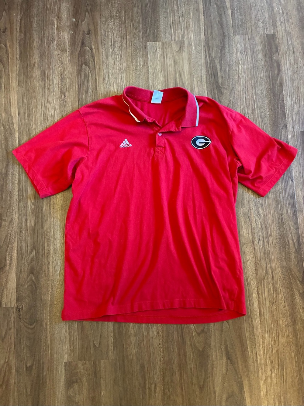 Georgia Bulldogs Adidas Men’s Red Golf Polo Shirt Cotton Size XL